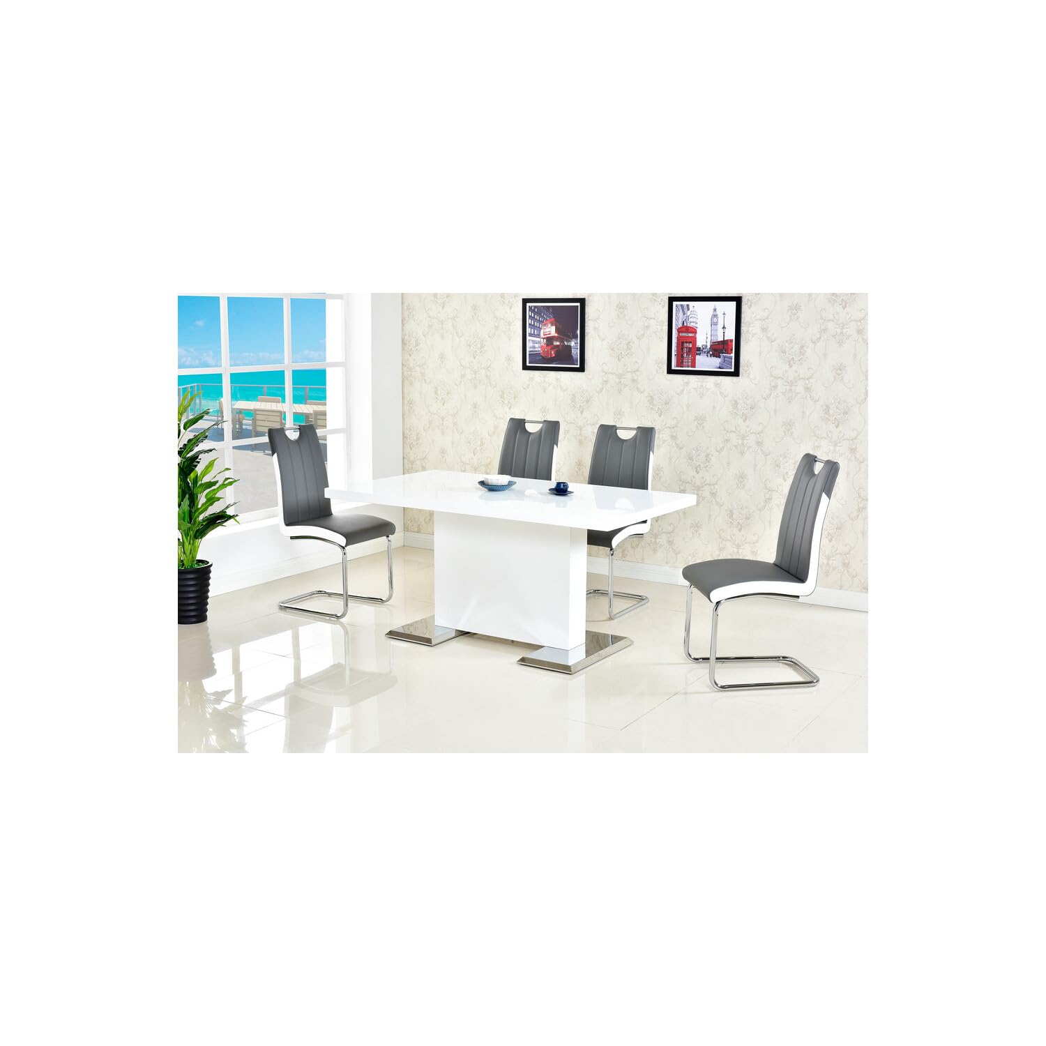 Best Master Furniture Brandon Modern Side Chairs, Set Of 2, Grey