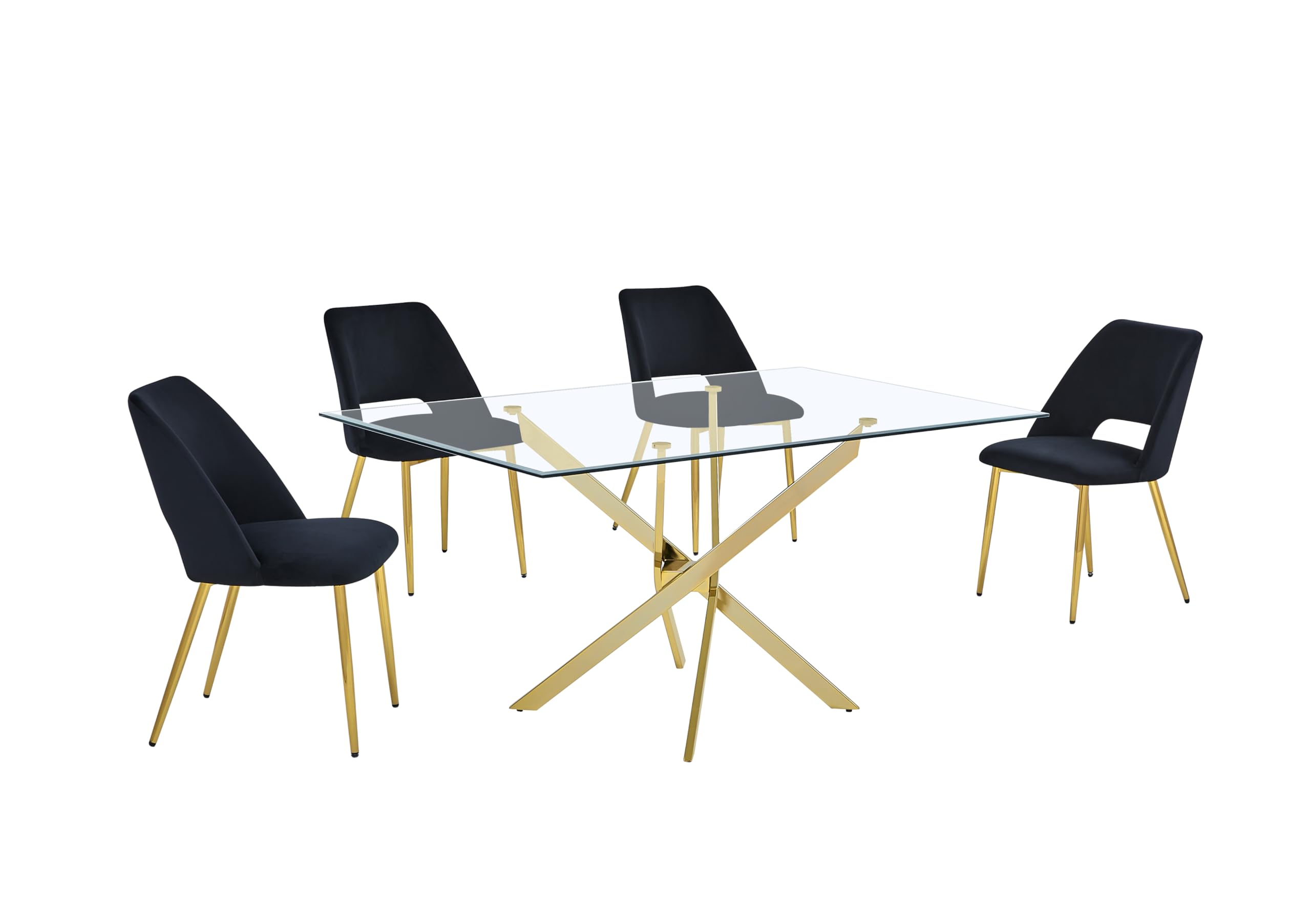 Best Quality Furniture D234-Sc226/7/8/9 Dining Set, 5-Piece, Black