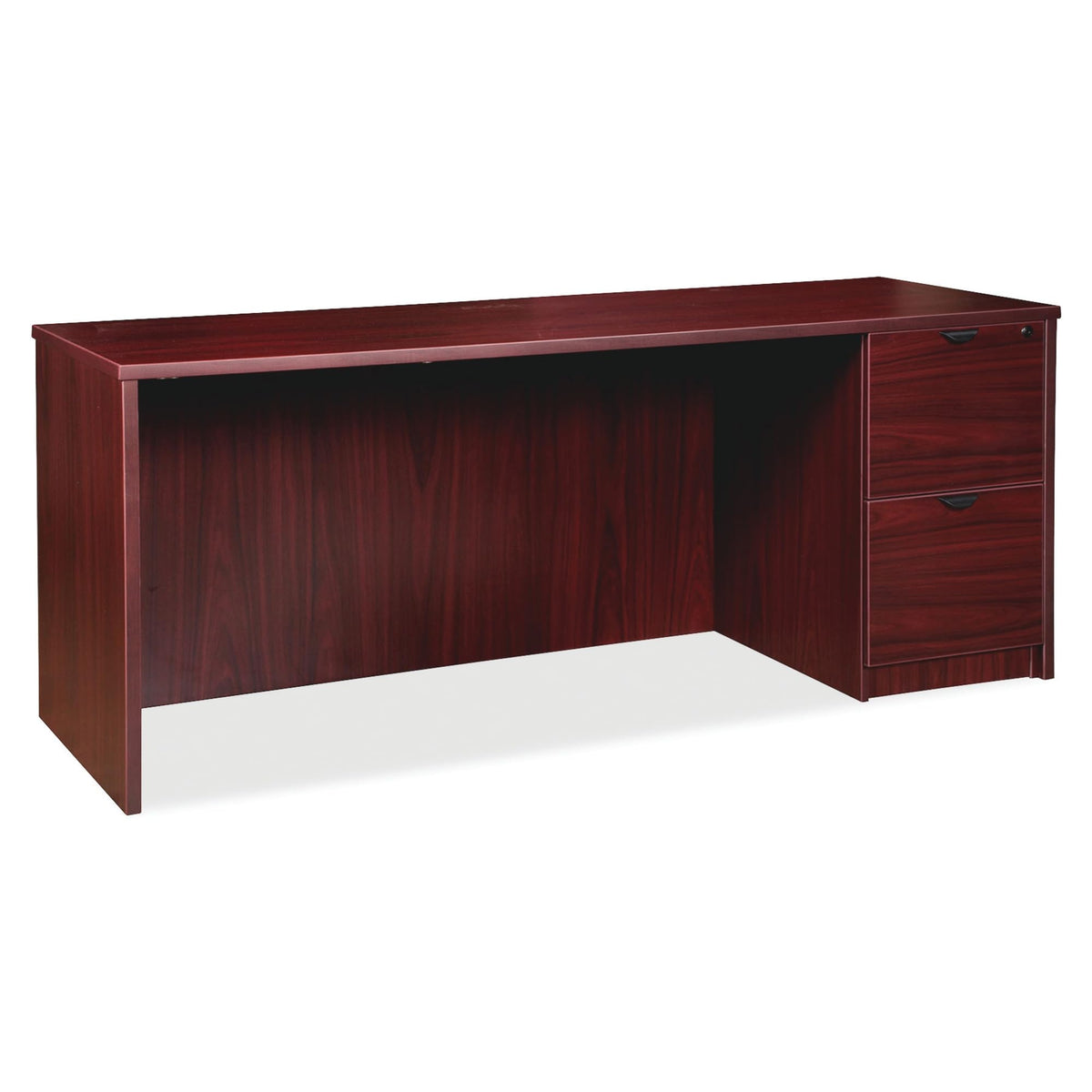 Lorell Prominence 2.0 Mahogany Laminate Right-Pedestal Credenza