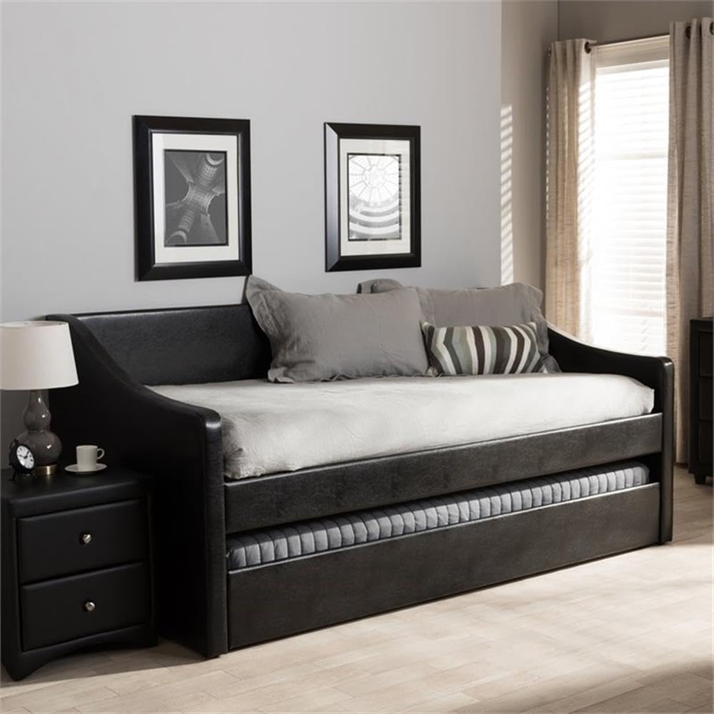 Baxton Studio Barnstorm Upholstered Daybed Black