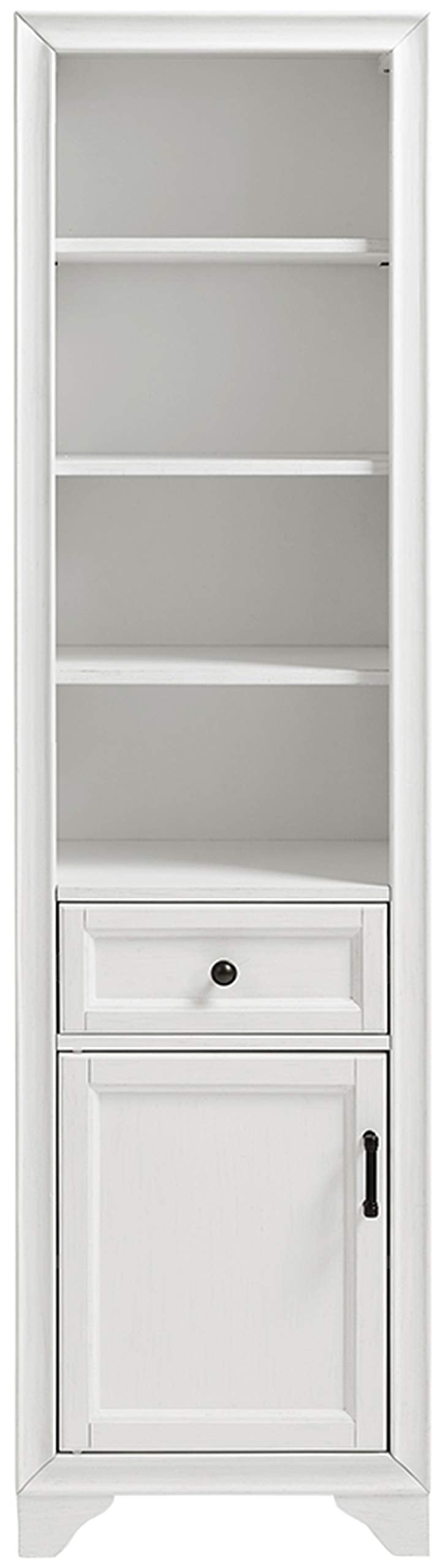 Crosley Furniture Tara Linen Storage Cabinet and Bathroom Organizer with a Drawer and Shelves, Vintage White