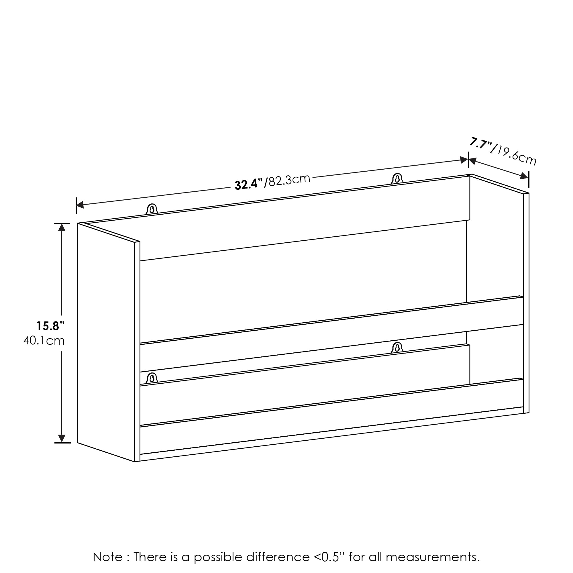 Furinno Hermite Multipurpose Wall Mounting Storage Shelf, White