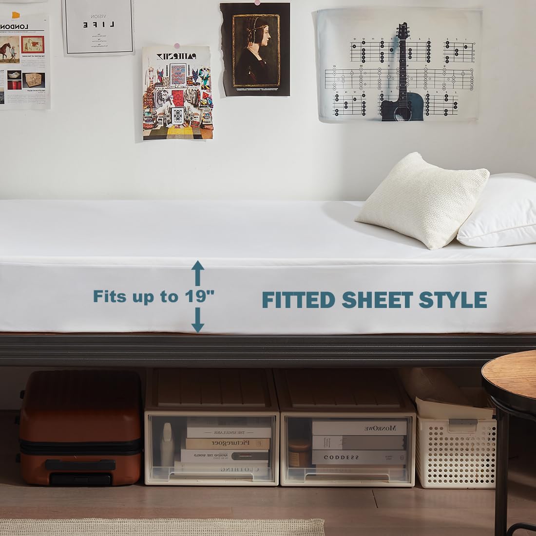 2 Pack Twin Xl Waterproof Mattress Protector Deep Pocket Mattress Cover, Soft Breathable Mattress Pad, Fitted Noiseless Waterproof Bed Cover Stretch To 19'