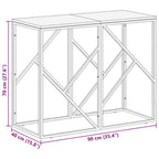 vidaXL Silver Stainless Steel/Solid Acacia Wood Console Table - Modern Hallway/Sofa Table for Living Room, Entryway, Office - 35.4"x15.7"x27.6"