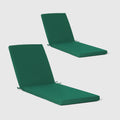 Westintrends Solace Outdoor Chaise Lounge Chair Cushions Set Of 2, 78' X 23', Green