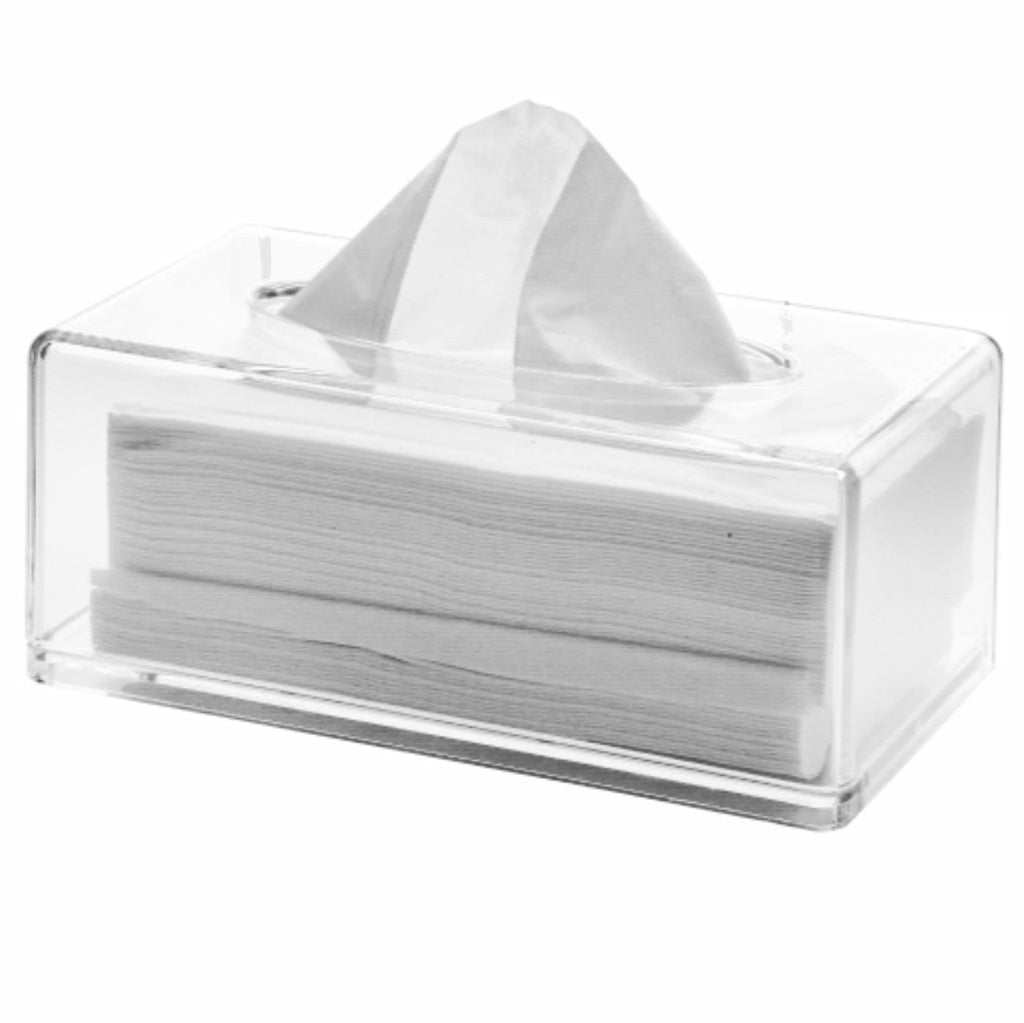 Clear Acrylic Tissue Box Holder with Cover Facial Tissue Dispenser Box Case for Countertop,Clear Plastic Dryer Sheet Container N