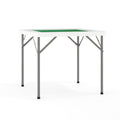 Flash Furniture Silas 34.5" Square Folding Card Table with Felt Green Surface and Cup Holders, Portable Folding Game Table for 4 Players, White/Green