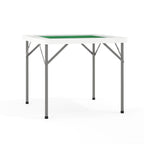 Flash Furniture Silas 34.5" Square Folding Card Table with Felt Green Surface and Cup Holders, Portable Folding Game Table for 4 Players, White/Green