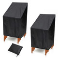 Outdoor Chair Covers Waterproof 2 Pack, High Back Patio Chair Covers For Outdoor Furniture Cover, Stacking Chair Cover Anti-Uv, Snow Dust Wind-Proof, Patio Furniture Covers 47'×25'×25'