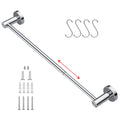 Adjustable Polished Chrome Towel Bar 16 to 27.6 Inch, iMomwee 304 Stainless Steel Single Bath Towel Rack, Towel Rail Holder Hang