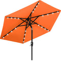 Mastercanopy Patio Umbrella With Solar Led Lights (7.5Ft,Orange)