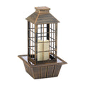 Zingz & Thingz Water Feature Tabletop Fountain Candle Lantern, Decorative Light Home Decor, 13.5 Inch  Tall, Bronze