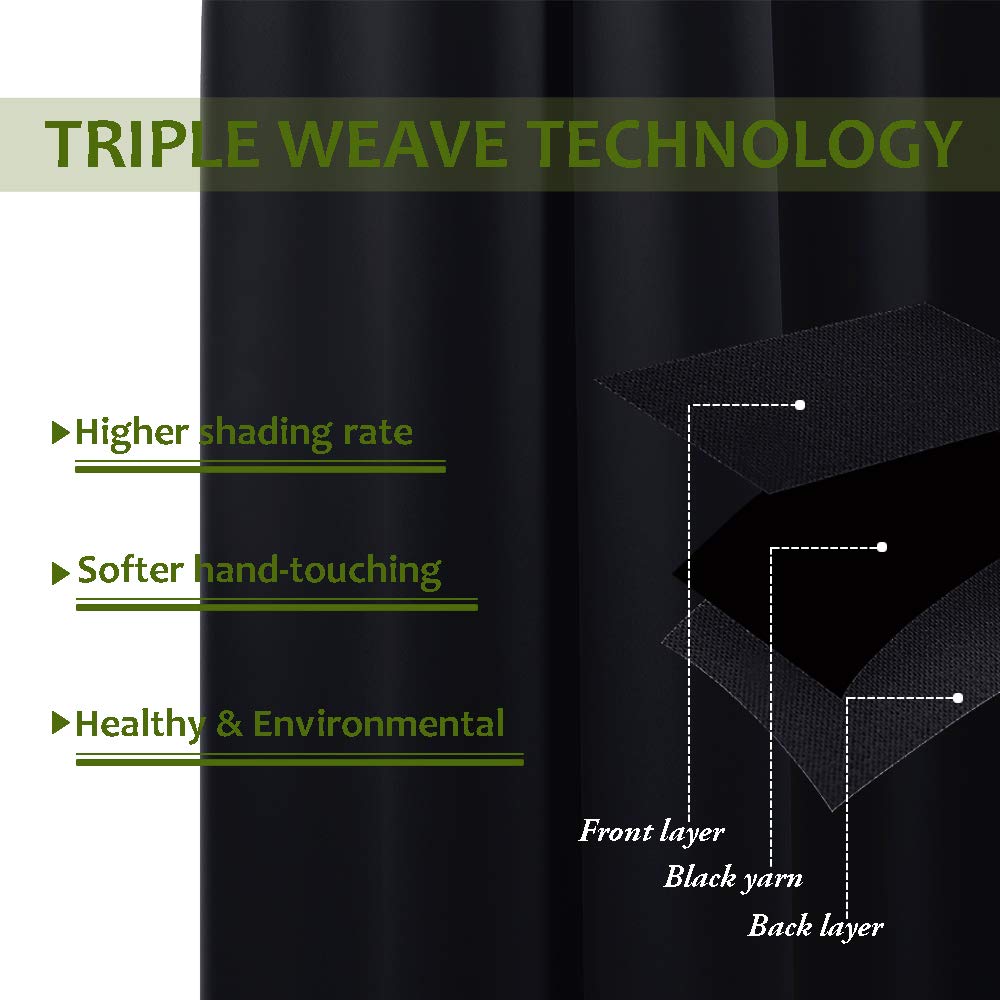Nicetown Halloween Blackout Curtain For Sliding Door, Patio Door Curtains, Thermal Insulated Wide Drapes/Draperies For Bedroom (