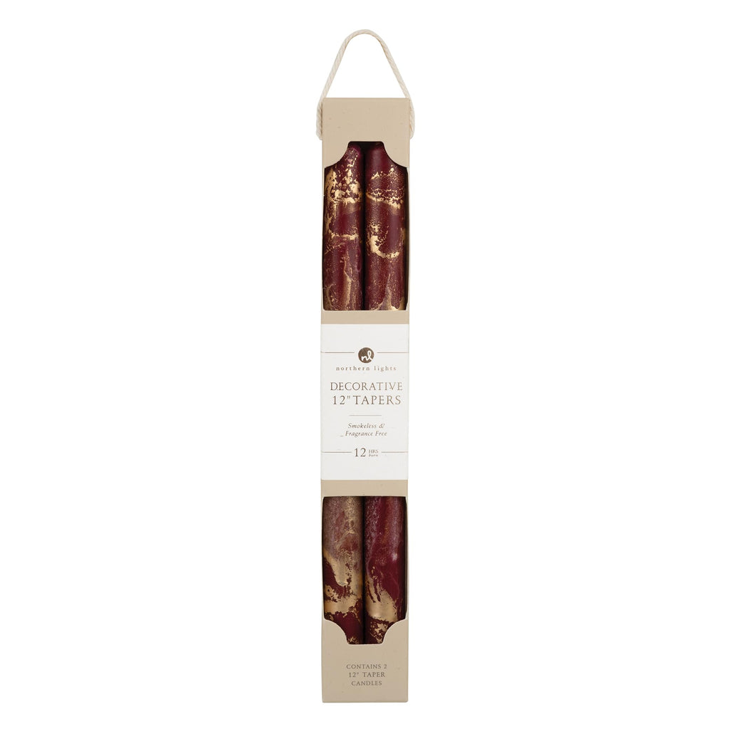 Pure White With Gold By Northern Lights 12 Decorative Tapers (2 Pack)