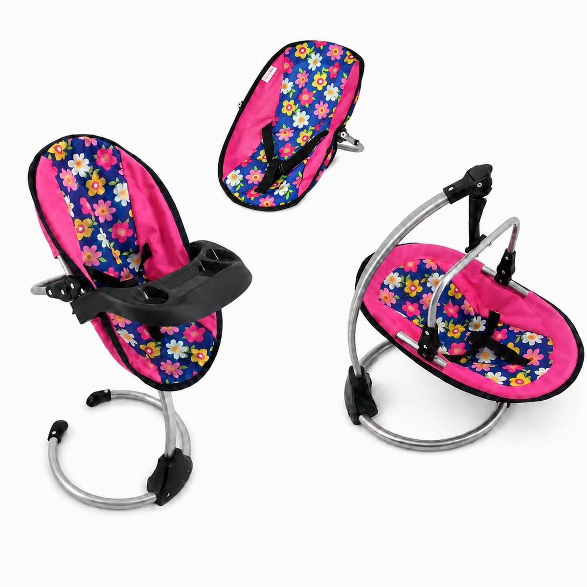 3in1 Doll High Chair, Swing and Removable Infant Seat, Fits 22Inch Dolls