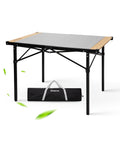 KingCamp Folding Camping Table, Aluminum Roll-Up Camp Table, Large Foldable Table for 2-4 Person, Outdoor Portable Tables with C