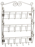 Spectrum Diversified Scroll 3-Tier Hooks Mount Entryway Mail & Keys, Wall Letter Holder For Home & Office Organization, Satin Ni