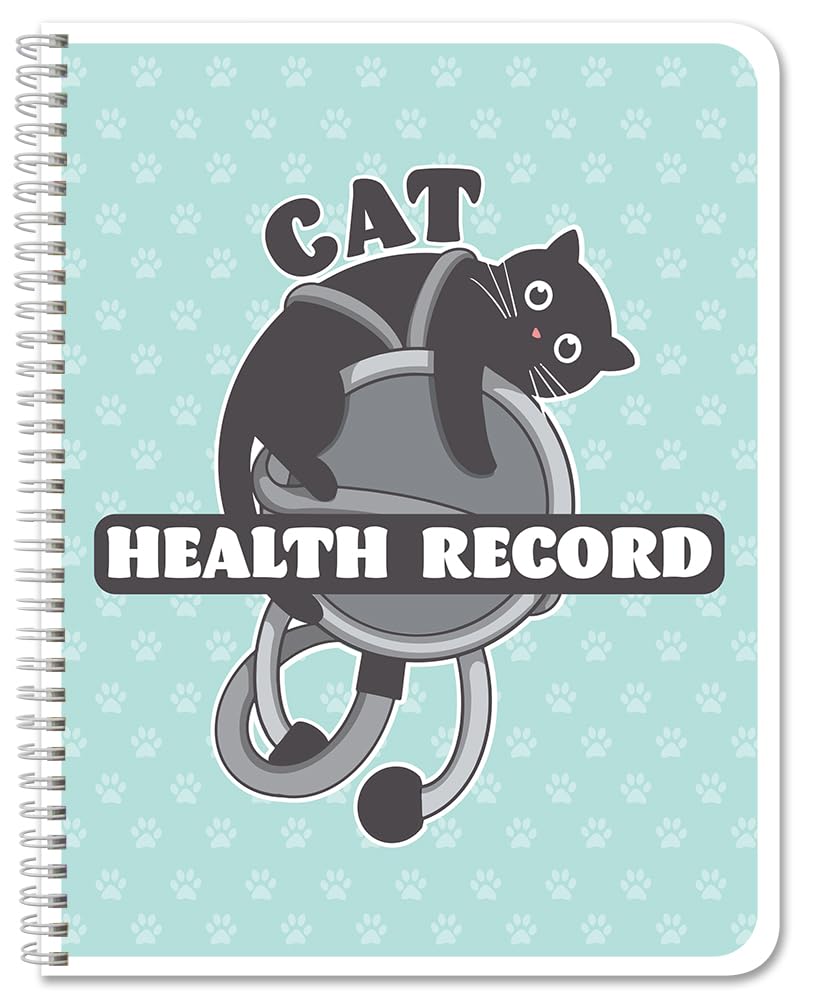 Bookfactory Cat Journal/Cats Health Record Book/Vet Logbook/Health Notebook/Pet Medical History Log Tracker - 100 Pages, 8.5' X