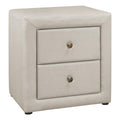HomeRoots 489770 21 in. Linen Blend Two Drawer Nightstand Beige