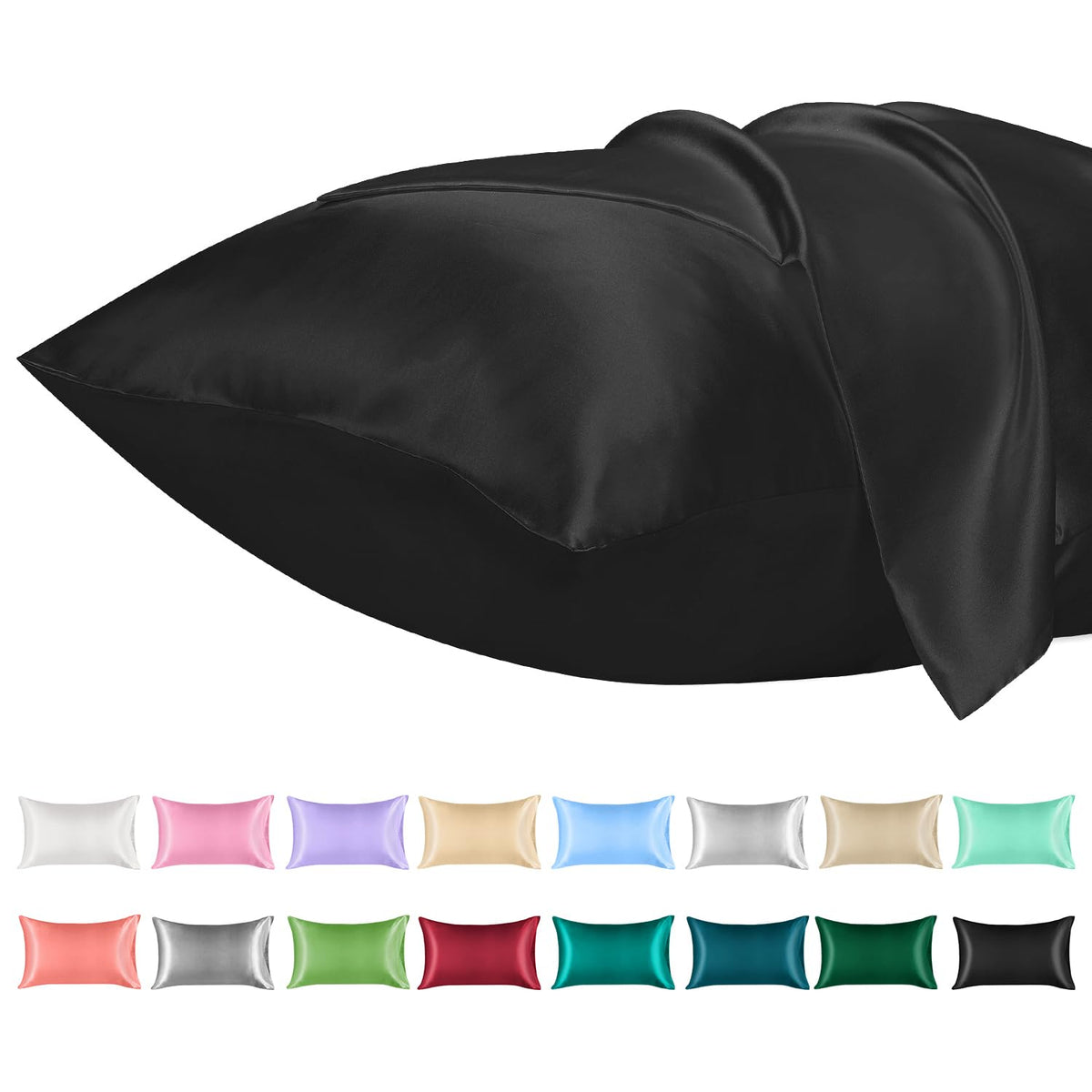 Lirex Satin Pillowcase For Hair And Skin, Super Soft And Cooling Similar To Silk, 2 Pack Standard Size 20'X 26' Pillow Cases W