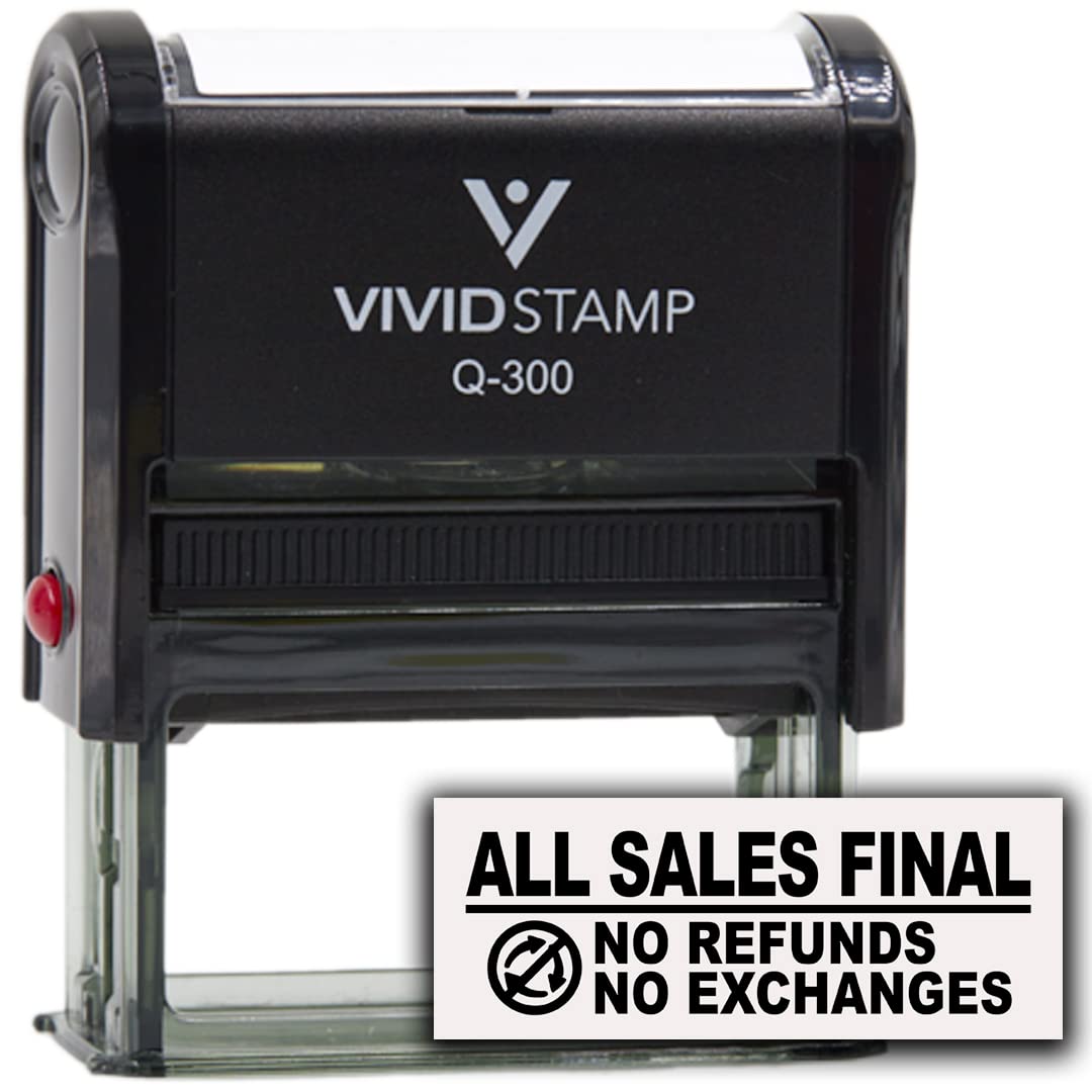 All Sales Final No Refunds No Exchanges (Vector) Self Inking Rubber Stamp (Black Ink) - Q-300