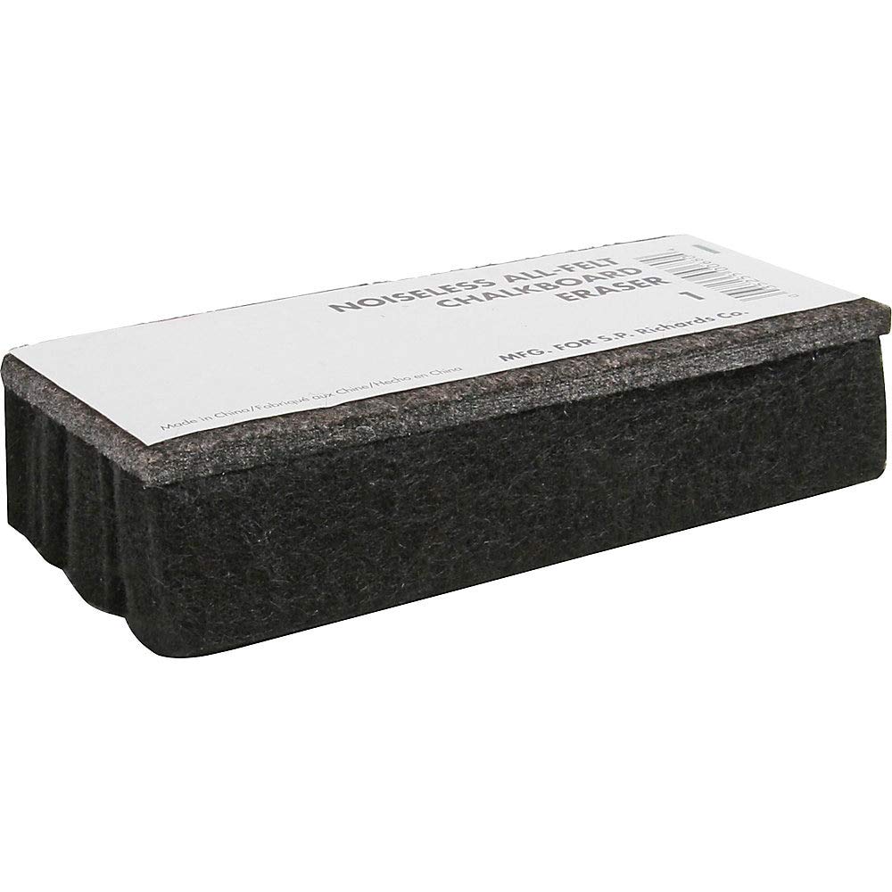 Sparco Spr1 Chalkboard Eraser, All-Felt, Dustless, Black, 6 X 2 1/2