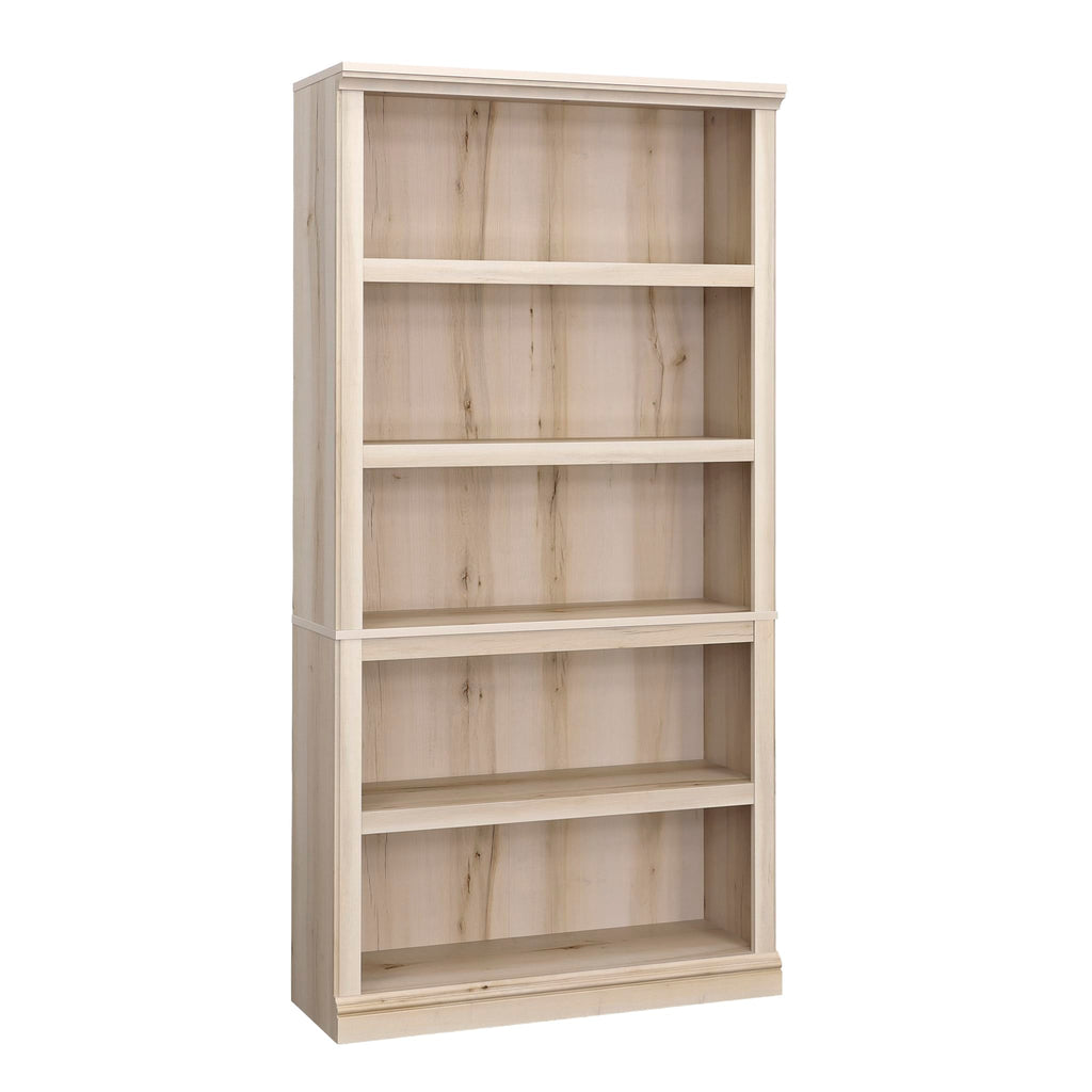 Sauder 5 Tier Book Shelf Wooden Bookcase Multipurpose Bookshelf For Home Office, Living Room, In Pacific Maple