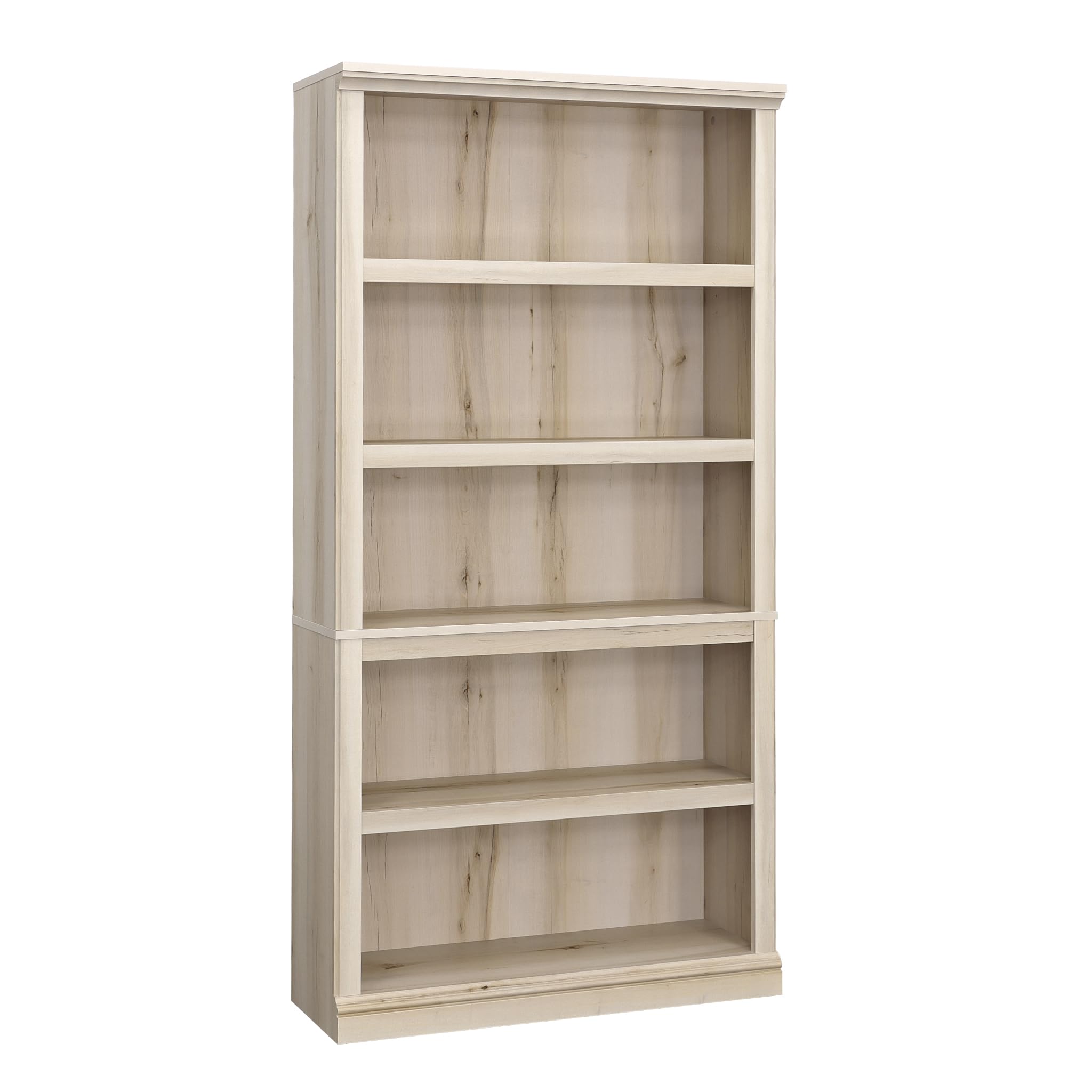 Sauder 5 Tier Book Shelf Wooden Bookcase Multipurpose Bookshelf For Home Office, Living Room, In Pacific Maple