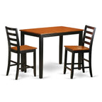 East West Furniture YAFA3-BLK-W 3 Piece Kitchen Counter Set for Small Spaces Contains a Rectangle Dining Room Table and 2 Dining Chairs, 30x48 Inch, Black & Cherry