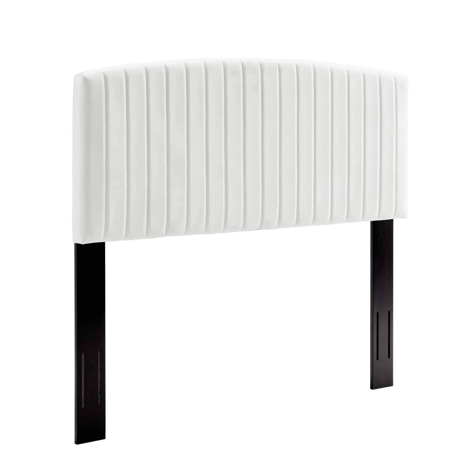 Modway Rebecca Twin Headboard, Performance Velvet, White - Stylish and Comfortable Bedroom Furniture