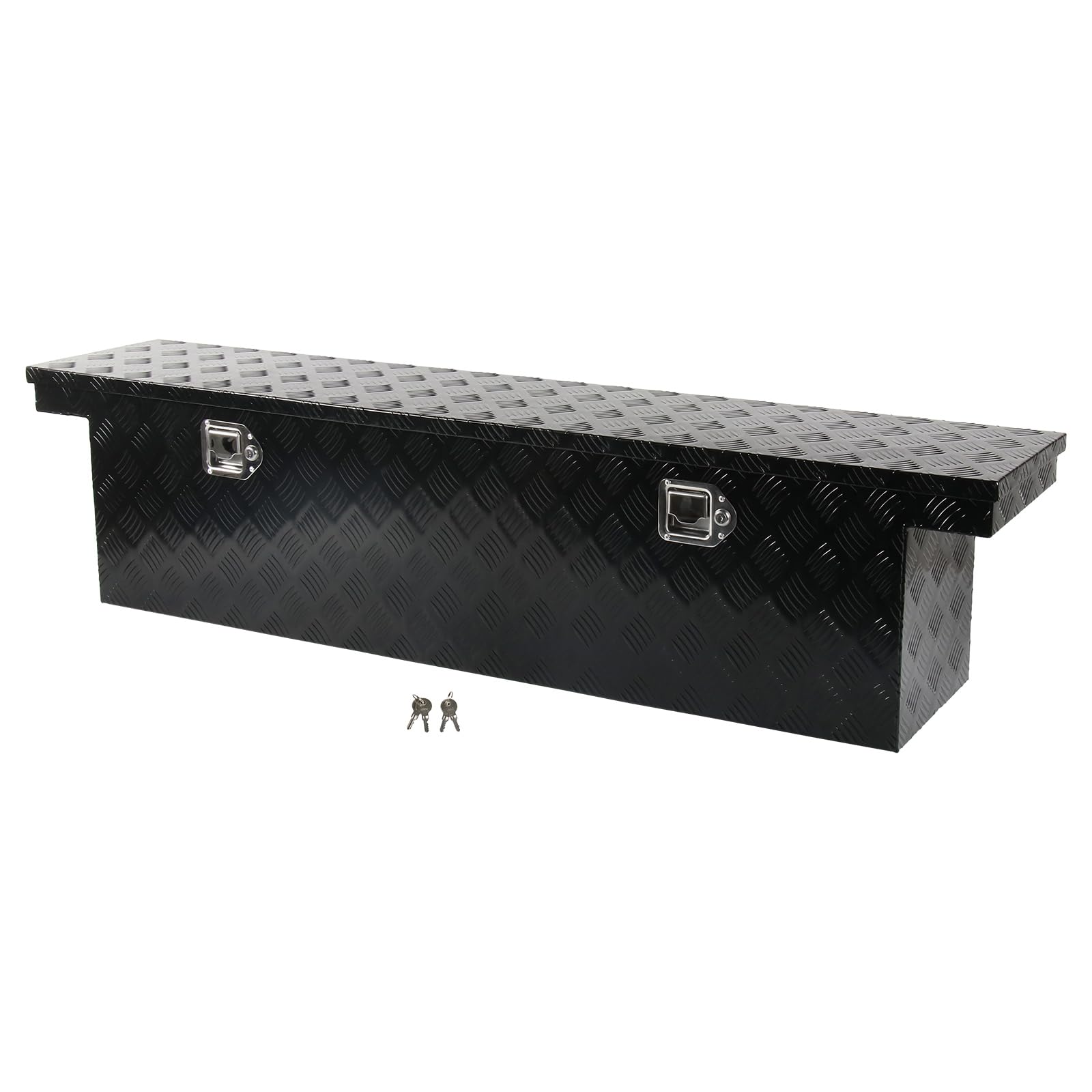 Fgjqefg 60 Inch Heavy Duty Aluminum Truck Tool Box Pick Up Truck Bed Rv Trailer Toolbox Storage Organizer With Side Handle, Lock