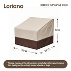 Loriano Patio Chair Covers Waterproof Outdoor Chair Covers 600D Heavy Duty Fit As Lawn Lounge Deep Seat(2 Pack,Median)