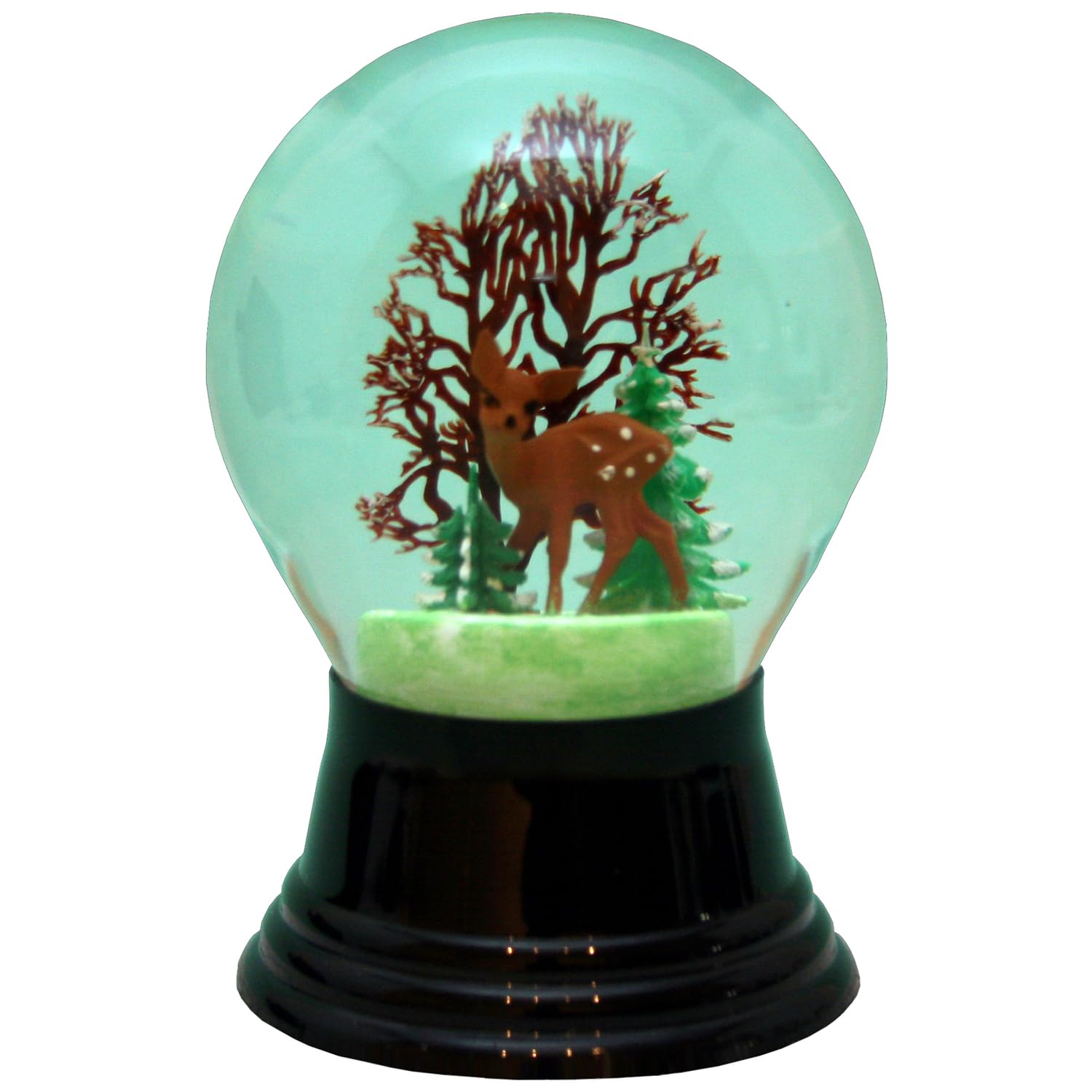 Alexander Taron Importer Pr1566 Perzy Snowglobe-Medium Doe With Tree-5&quot; H W X 3&quot; D, Green