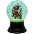 Alexander Taron Importer Pr1566 Perzy Snowglobe-Medium Doe With Tree-5" H W X 3" D, Green