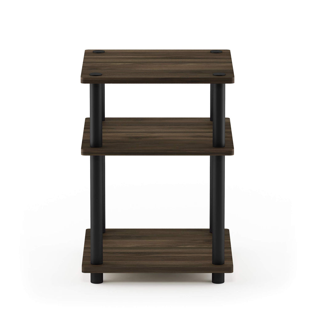 Furinno Turn-N-Tube Easy Assembly Multipurpose End Table / Side Table / Sofa Table / Nightstand, Round Tubes, Columbia Walnut