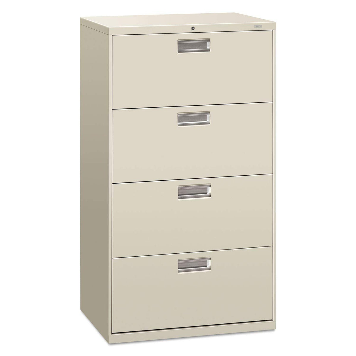 Hon 600 Series 30-Inch Wide Light Grey 4-Drawer Lateral File Cabinet