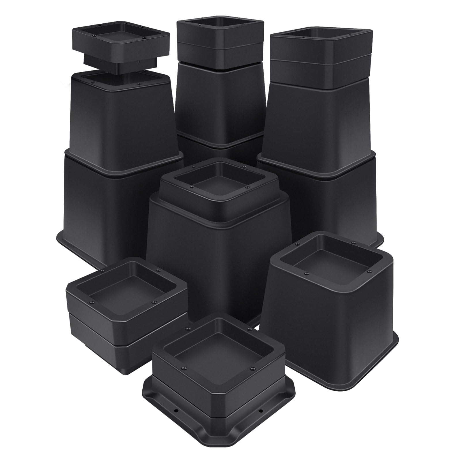 ANNKUT Bed Risers 10 inch Heavy Duty,Elevation in Heights 1,2,3,4,5,6,7,8,9,10 Inch,Adjustable Furniture Risers for Chair Table 