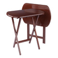 Winsome Corbett 2 Oversized Snack Tables in Walnut Finish