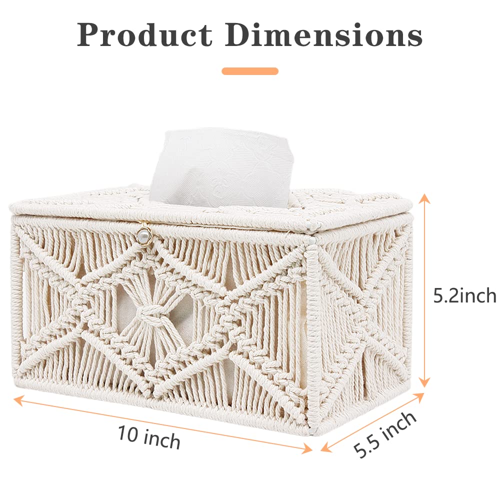 Tissue Box Cover Rectangle, Paper Tissue Holder Napkin Tissues Organizer, Home Decor For Bathroom Bedroom Dresser Living Room Of