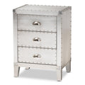 Baxton Studio Claude 17.72-inch W x 13.78-inch D End Table, Silver (160-10250-HiT)