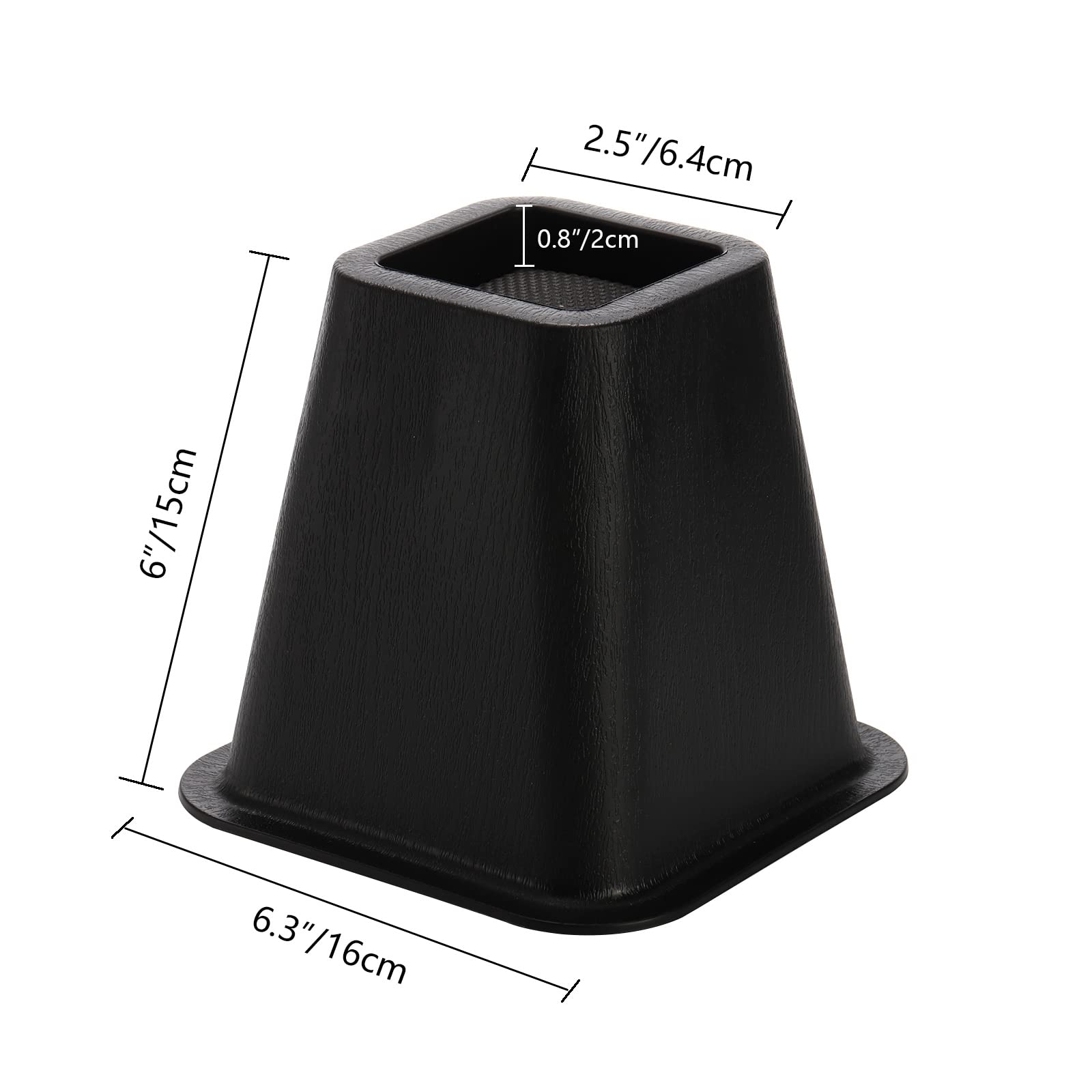 Mezchi 6 Pack Bed Furniture Risers, 6 Inch Heavy Duty Couch Lift Risers For Sofa, Chair, Cabinet, Desk, Durable Abs Plastic, Pre