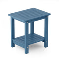 Yefu Small Table Side Tables Outdoor Coffee Table For Patio Living Room Bedroom(Navy Blue, Double Layer)