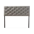 Baxton Studio Viviana Modern and Contemporary Grey Fabric Upholstered Button-Tufted Full Size Headboard