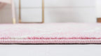 Unique Loom Trellis Frieze Collection Area Rug - Rounded (2' X 13' 1'' Runner, Light Pink/ Ivory)