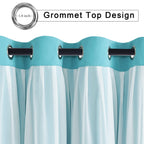 Hiasan Blackout Curtains With Sheer Overlay, Thermal Insulated Sun Blocking Grommet Window Curtains For Bedroom, Living Room, Ki