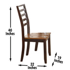 Steve Silver Company Abaco Side Solid Acacia And Hardwood, Ergonomic Ladder Back, Scooped Seat For Comfort And Durability, Set Of 2 Chair, 19' L X 22' W X 40' H, Brown
