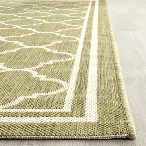 Safavieh Courtyard Collection 2'3' X 8' Green/Beige Cy6918 Trellis Indoor/ Outdoor Waterproof Easy Cleaning Patio Backyard Runner Rug