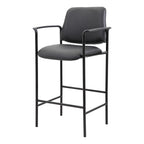 Boss Square Back Diamond Stool W/Arm In Black Caressoft (B169503-Cs)