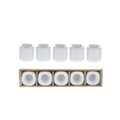 Mega Candles 5 pcs 7/8 Inch Diameter White Ceramic Chime Ritual Spell Candle Holders, Great for Casting Chimes, Rituals, Spells,