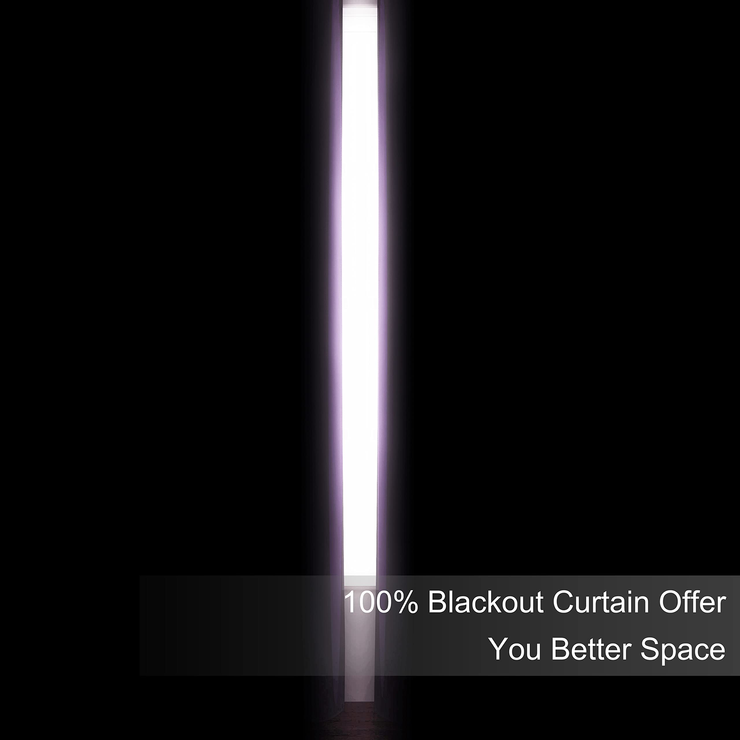 Lemomo 100% Blackout Curtains 52 X 95 Inch/Lavender Curtains 2 Panels With Black Lining Room Darkening Thermal Insulated Bedroom